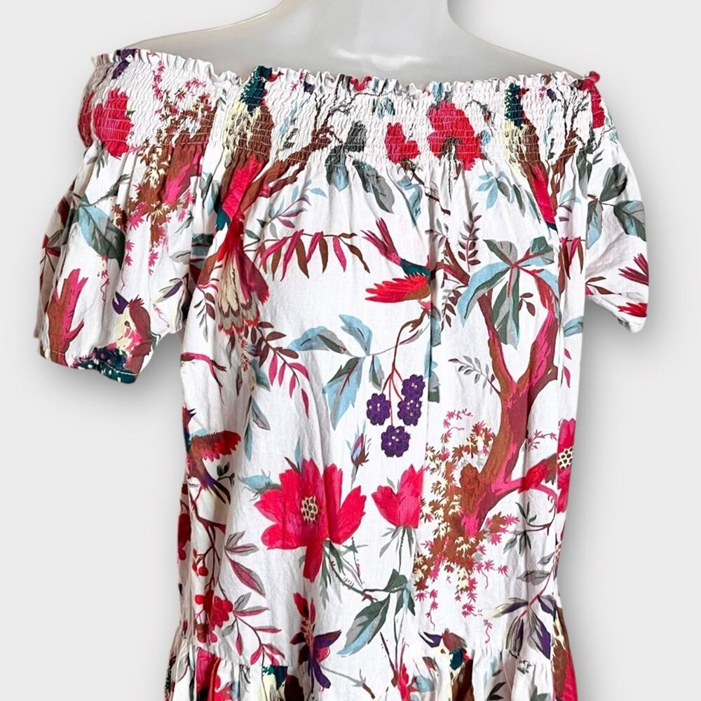 GUADALUPE Dress 100% Cotton Momposina Raven Floral Maxi Multicolor One Size - Picture 3 of 6
